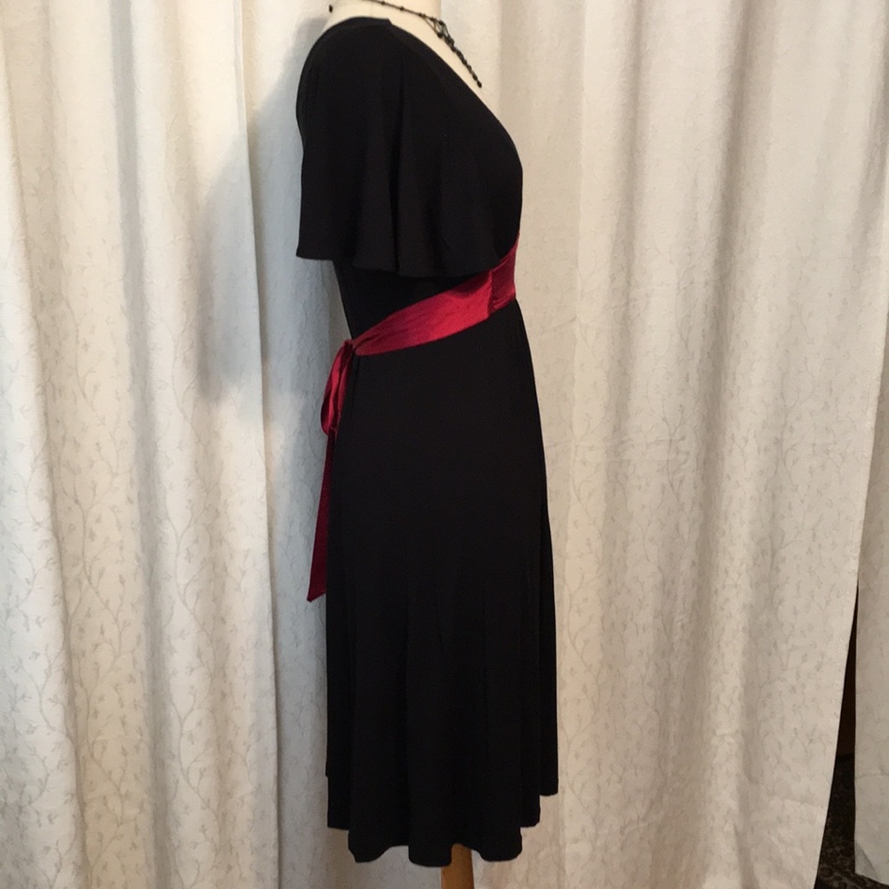 Bebe sexy black and scarlet stretch knit dress - Picture 2 of 4